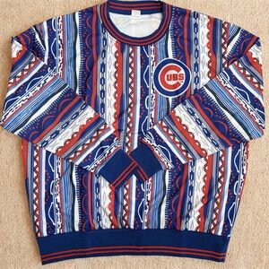 NEW Chicago Cubs Blue Red Limited Edition Pat Hughes SGA Crewneck Sweater